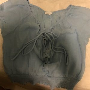 Light Blue short sleeve crop top